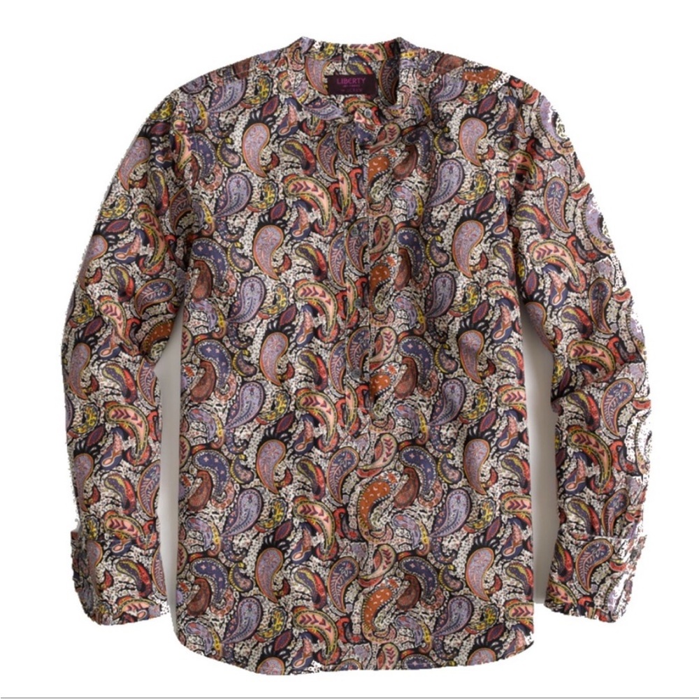 J. Crew Popover Shirt in Purple Paisley Eastern Voyage Print